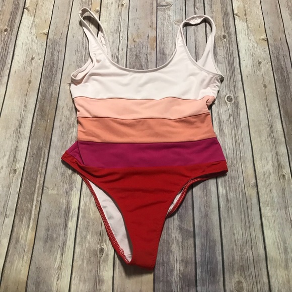 colorblock one piece swimsuit forever 21